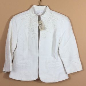 Knot embellished jacket, white,with tags